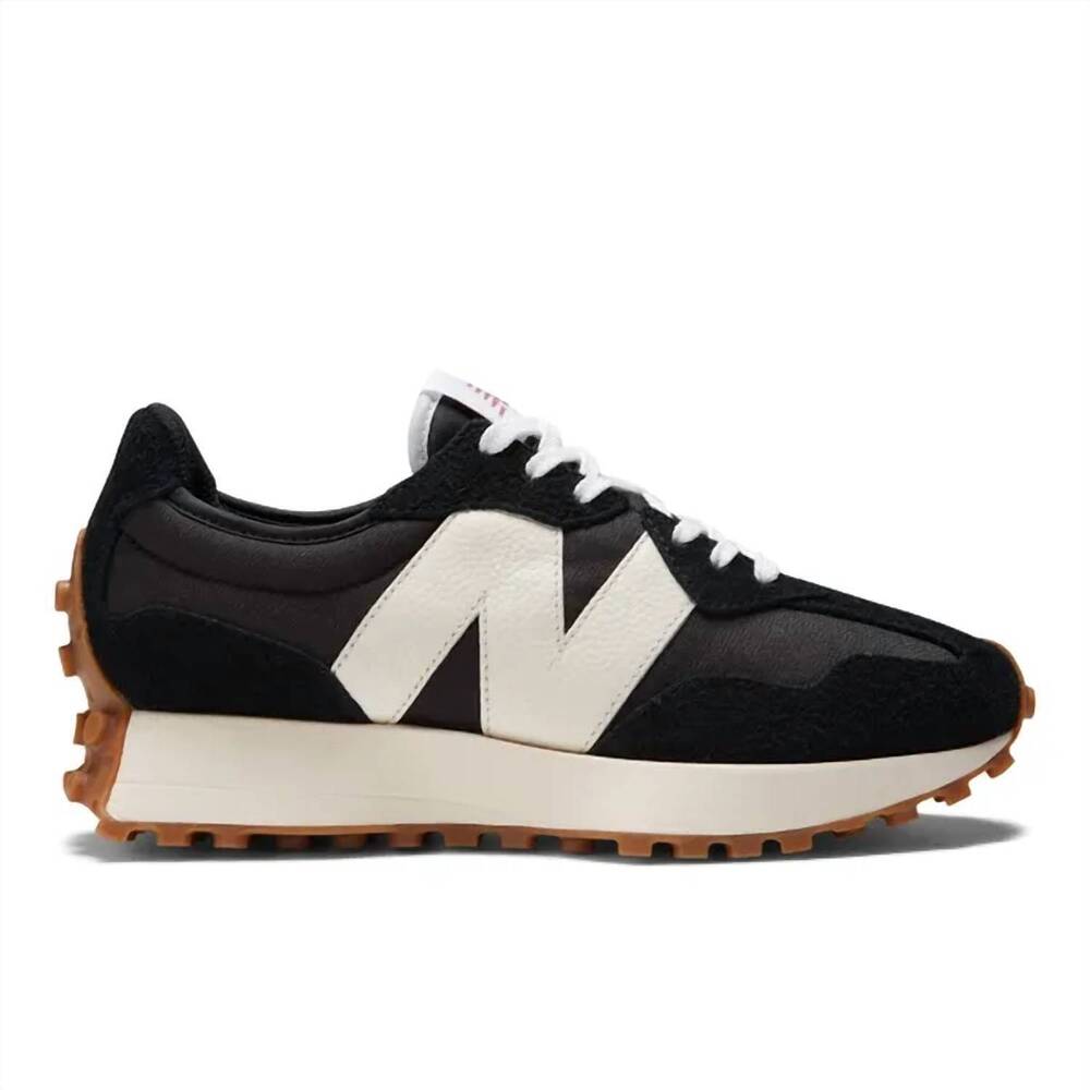NEW NEW BALANCE women's lifestyle 327 sneaker in black/white